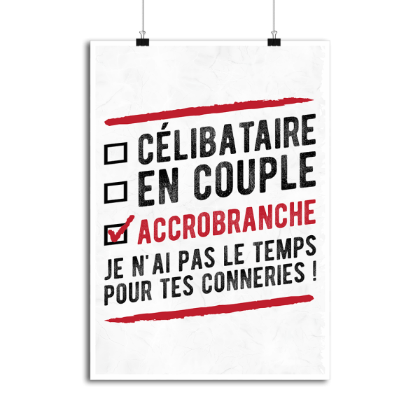 Affiche celibataire en couple accrobranche