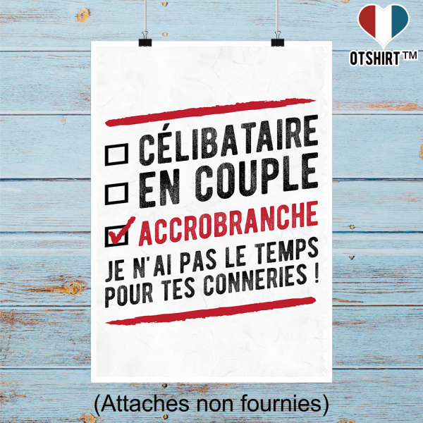 Affiche celibataire en couple accrobranche