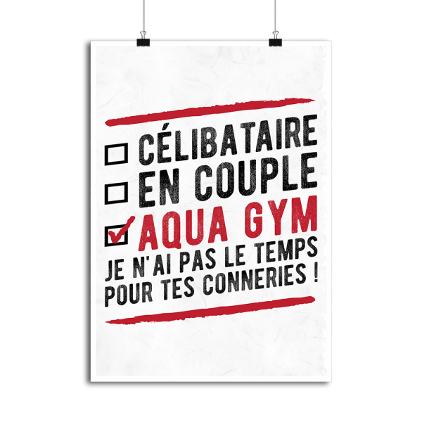 Affiche celibataire en couple aqua gym