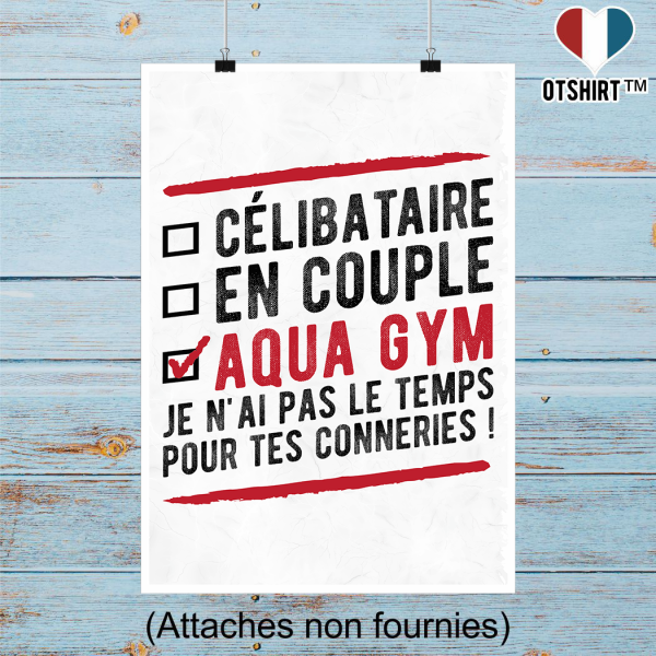 Affiche celibataire en couple aqua gym