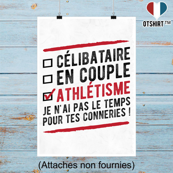 Affiche celibataire en couple athletisme