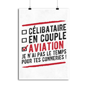 Affiche celibataire en couple aviation 1