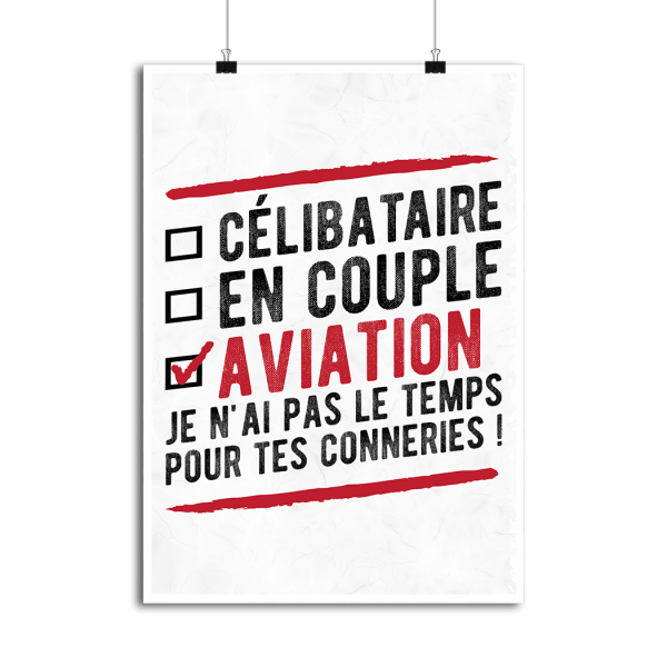 Affiche celibataire en couple aviation