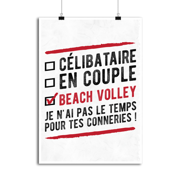 Affiche celibataire en couple beach volley