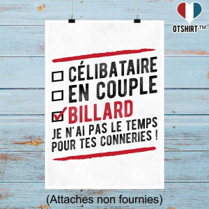 Affiche celibataire en couple billard 2
