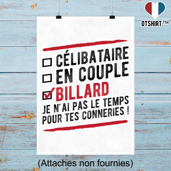 Affiche celibataire en couple billard