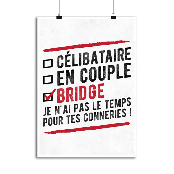 Affiche celibataire en couple bridge