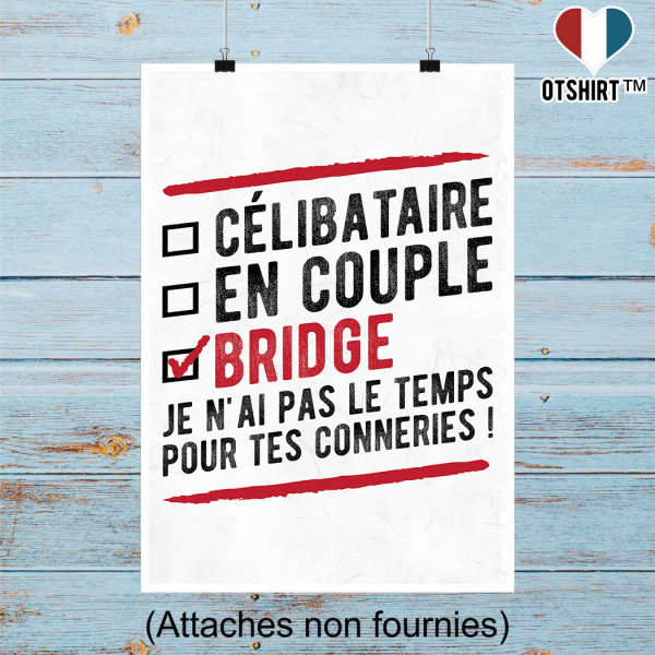 Affiche celibataire en couple bridge