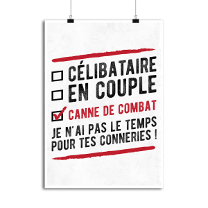 Affiche celibataire en couple canne de combat 1