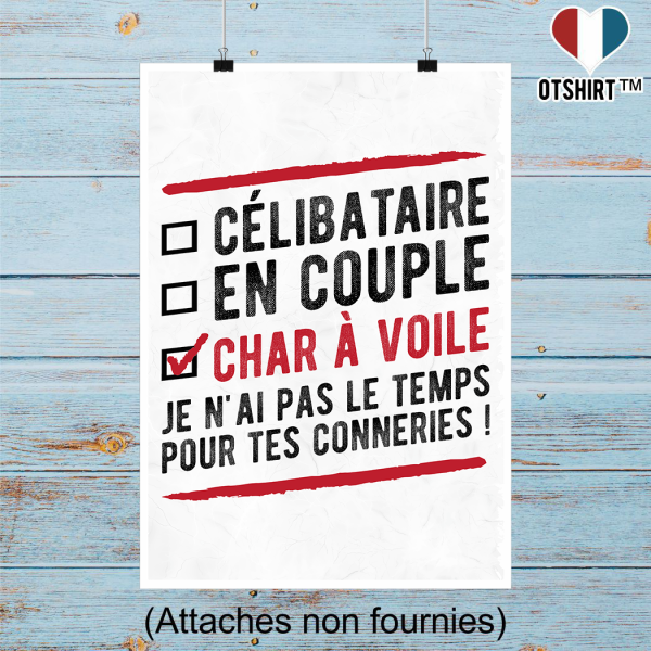 Affiche celibataire en couple char a voile