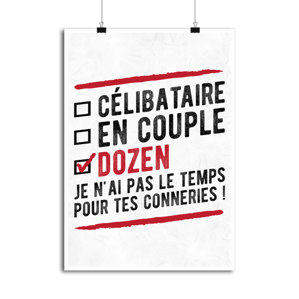 Affiche celibataire en couple dozen