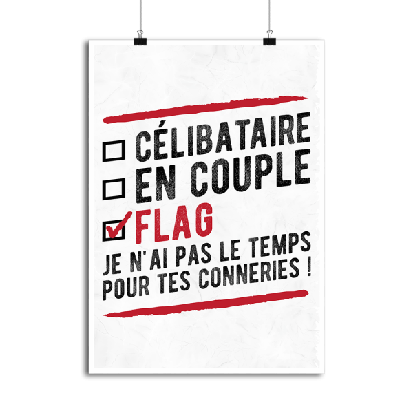 Affiche celibataire en couple flag