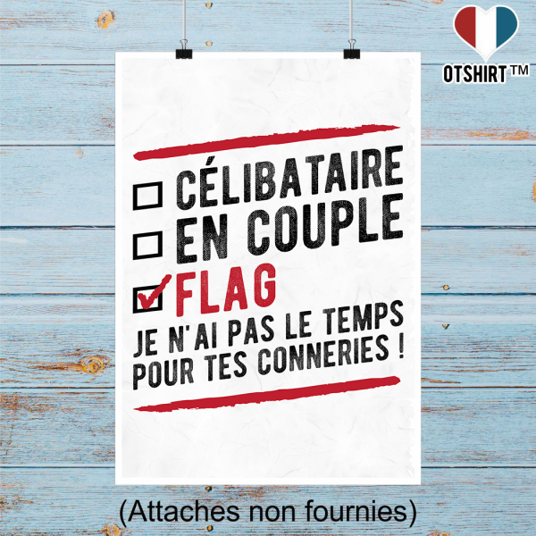 Affiche celibataire en couple flag