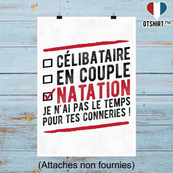 Affiche celibataire en couple natation