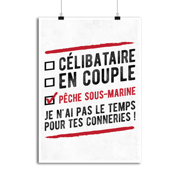 Affiche celibataire en couple peche sous marine