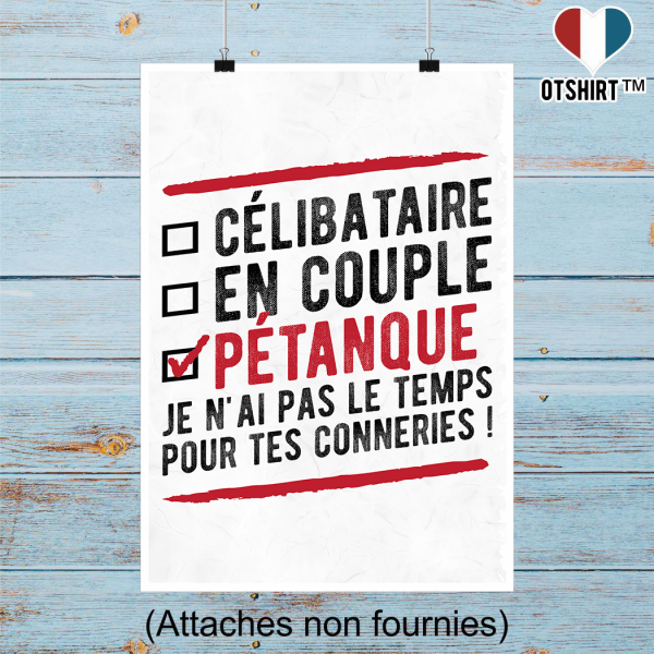 Affiche celibataire en couple petanque