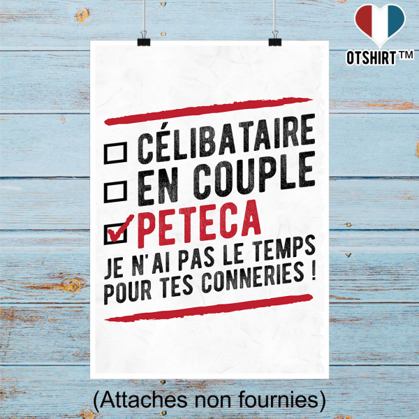 Affiche celibataire en couple peteca