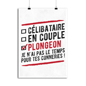 Affiche celibataire en couple plongeon Affiche celibataire en couple plongeon