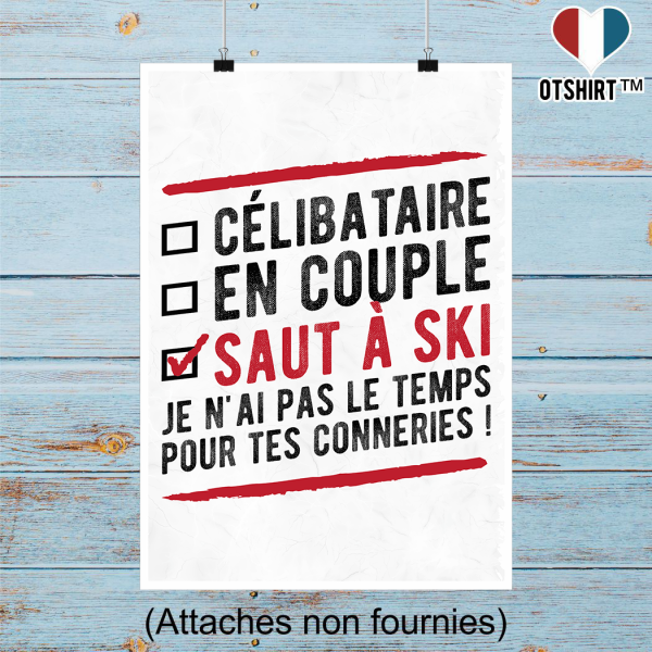 Affiche celibataire en couple saut a ski