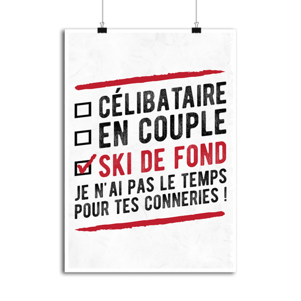 Affiche celibataire en couple ski de fond