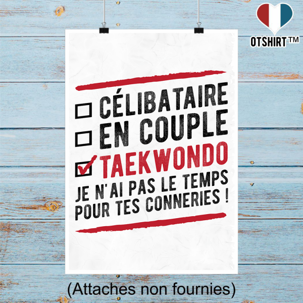 Affiche celibataire en couple taekwondo