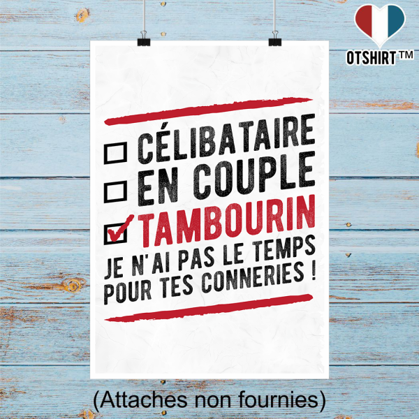 Affiche celibataire en couple tambourin