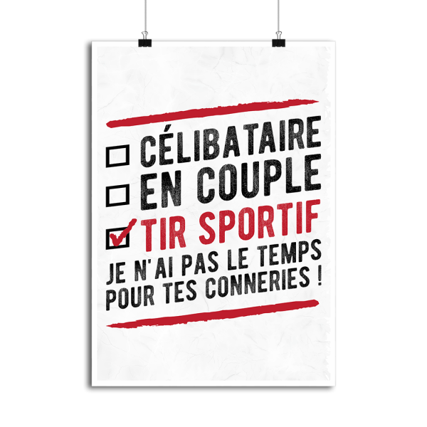 Affiche celibataire en couple tir sportif