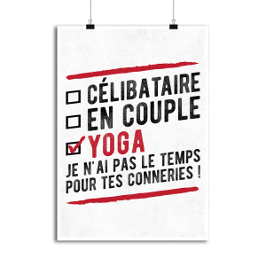 Affiche celibataire en couple yoga Affiche celibataire en couple yoga