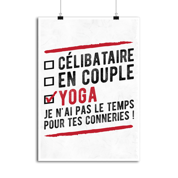 Affiche celibataire en couple yoga