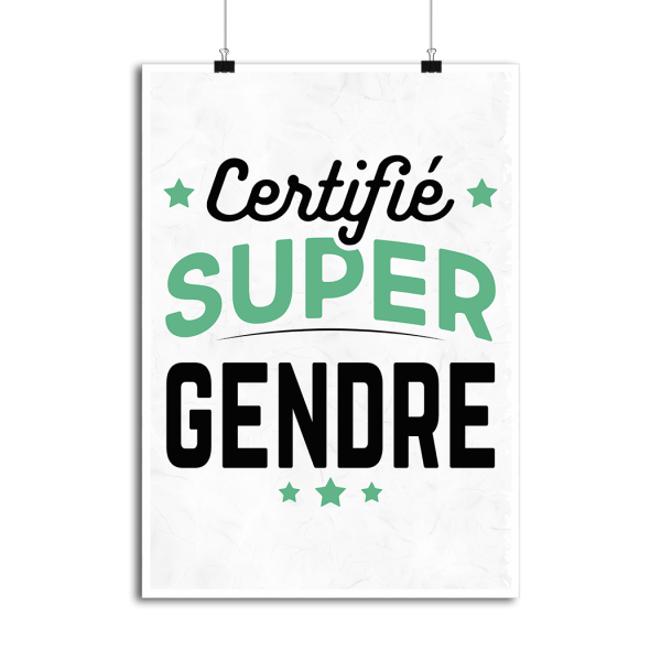 Affiche certifie super gendre