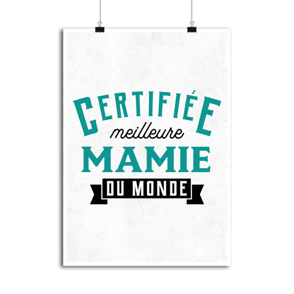 Affiche certifiee meilleure mamie