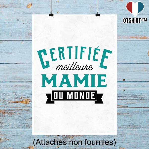 Affiche certifiee meilleure mamie