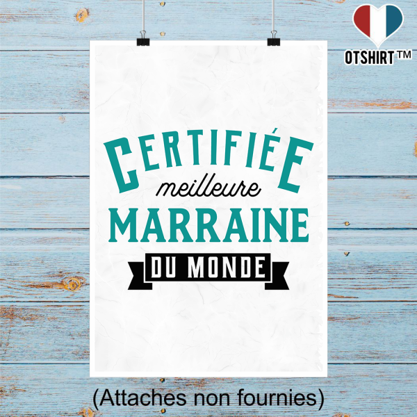 Affiche certifiee meilleure marraine