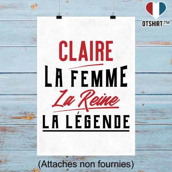 Affiche claire la femme la reine la legende