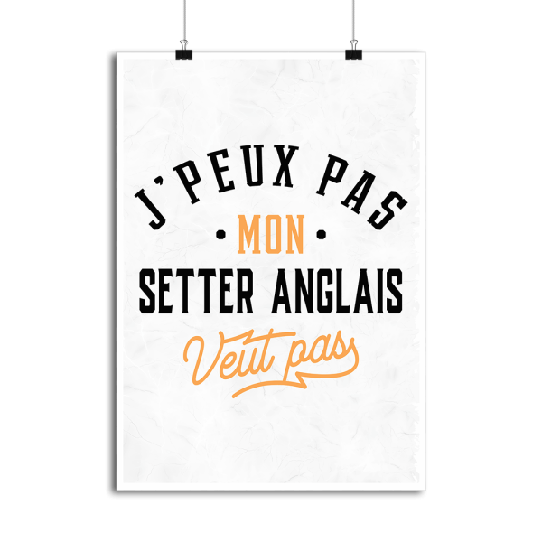 Affiche j peux pas setter anglais