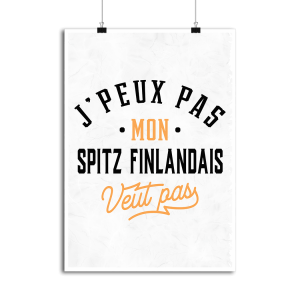 Affiche j peux pas spitz finlandais Affiche j peux pas spitz finlandais