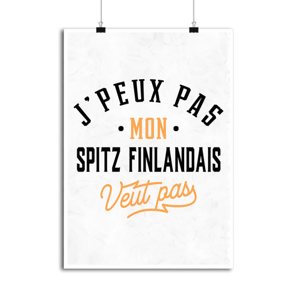 Affiche j peux pas spitz finlandais