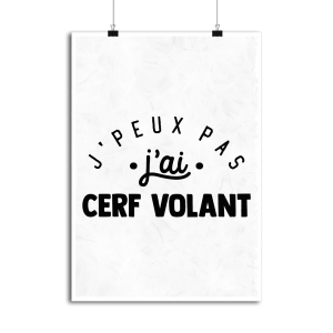 Affiche j_peux pas j_ai cerf volant Affiche j_peux pas j_ai cerf volant