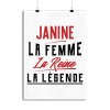 Affiche janine la femme la reine la legende