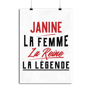 Affiche janine la femme la reine la legende Affiche janine la femme la reine la legende