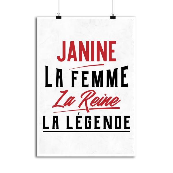 Affiche janine la femme la reine la legende