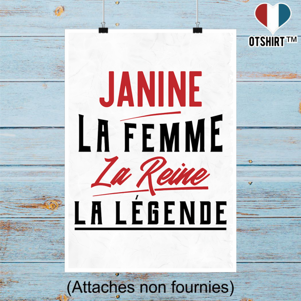 Affiche janine la femme la reine la legende