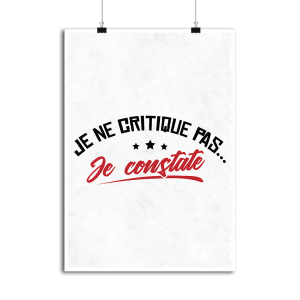 Affiche je ne critique pas Affiche je ne critique pas