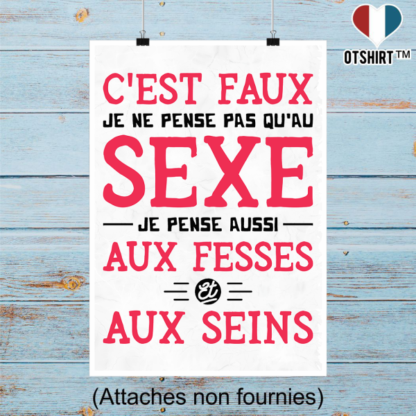 Affiche je ne pense pas qu_au sexe