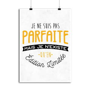 Affiche je ne suis pas parfaite Affiche je ne suis pas parfaite