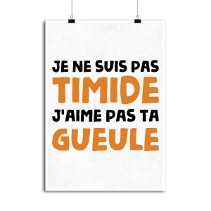 Affiche je ne suis pas timide Affiche je ne suis pas timide