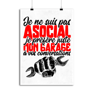 Affiche je prefere mon garage Affiche je prefere mon garage