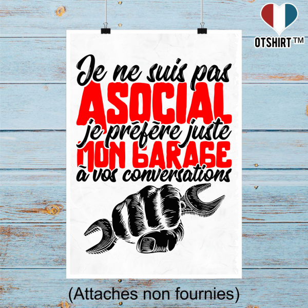 Affiche je prefere mon garage