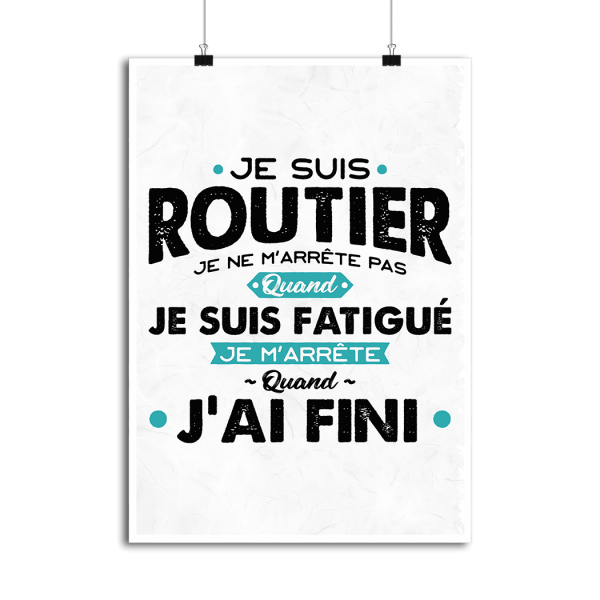 Affiche je suis routier