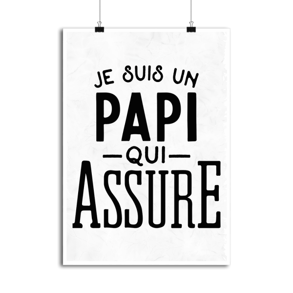 Affiche je suis un papi qui assure